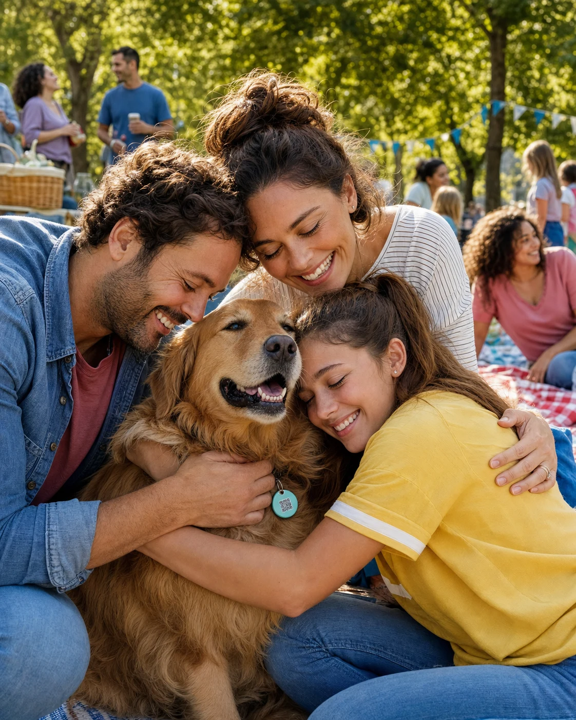 A family reunited with their dog
